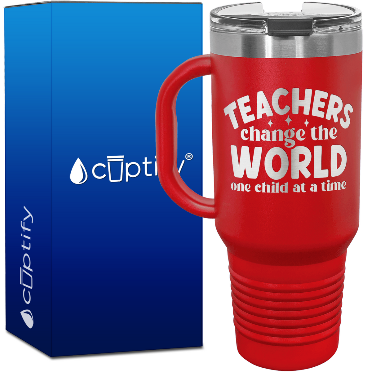 Teachers Change the World One Child at a Time 40oz Teacher Travel Mug