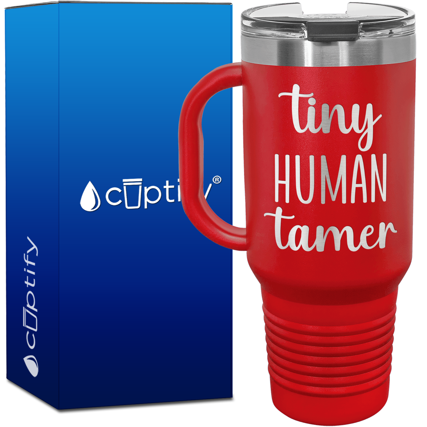 Tiny Human Tamer 40oz Teacher Travel Mug