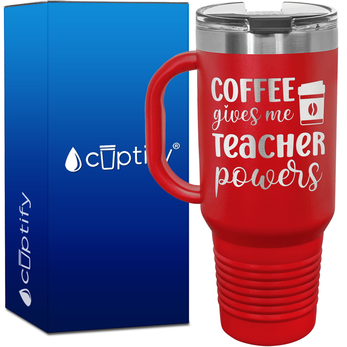 Coffee Gives Me Teacher Powers 40oz Teacher Travel Mug