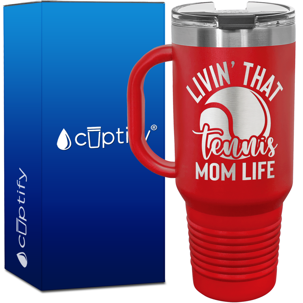 Livin' that Tennis Mom Life 40oz Tennis Travel Mug