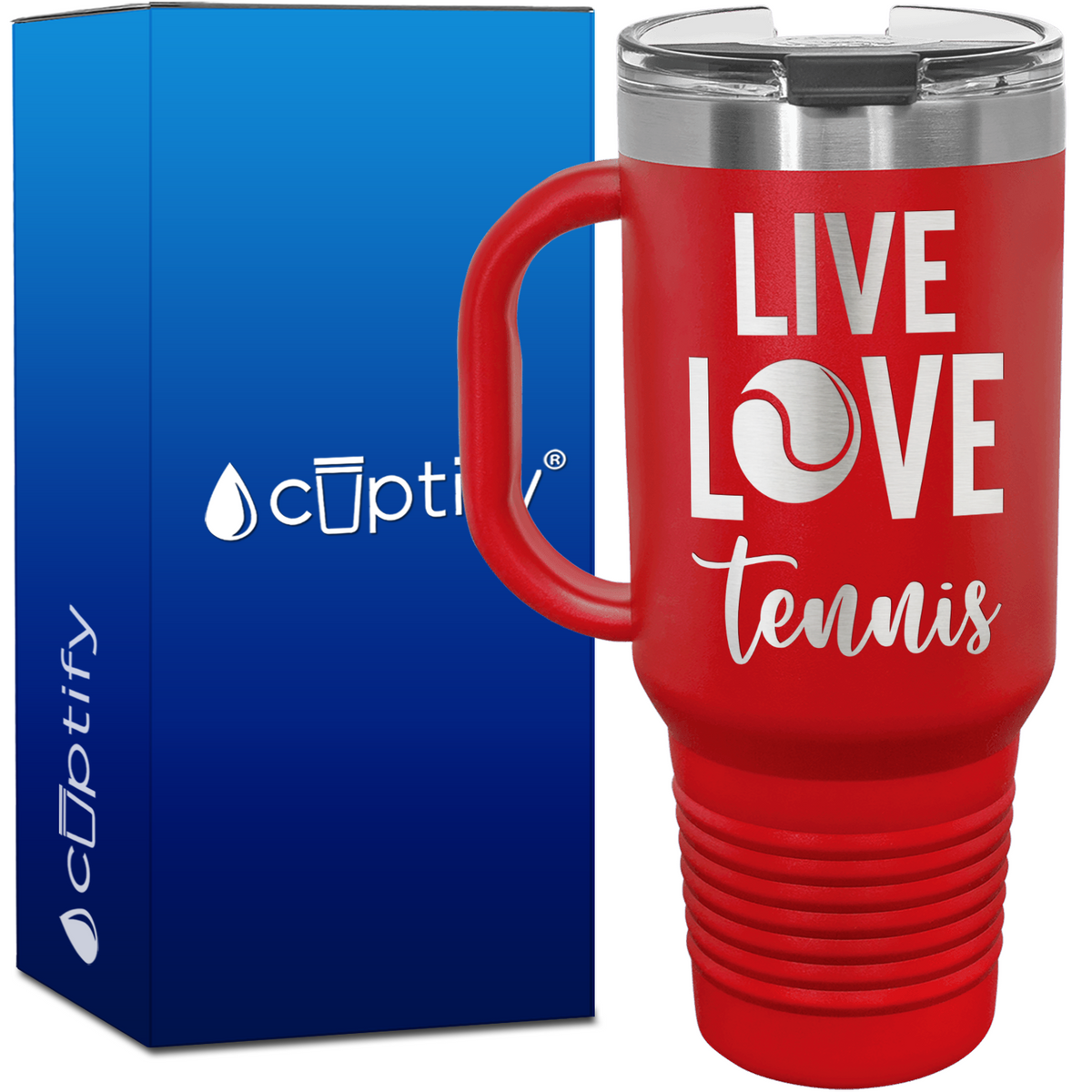Live Love Tennis 40oz Tennis Travel Mug