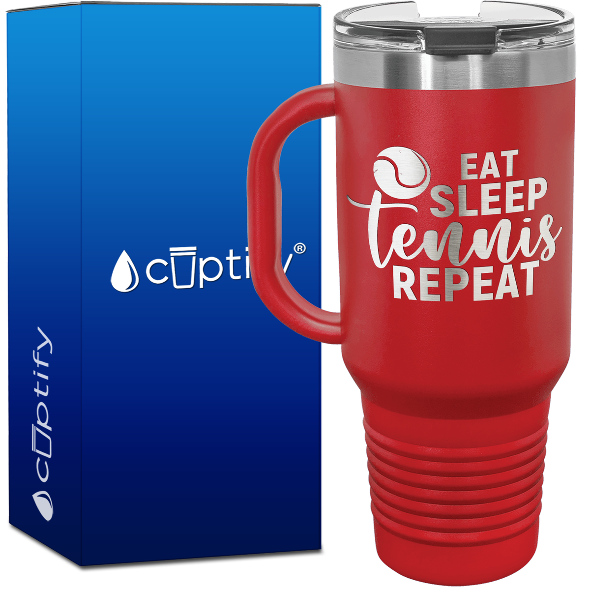 Eat Sleep Tennis Repeat 40oz Tennis Travel Mug