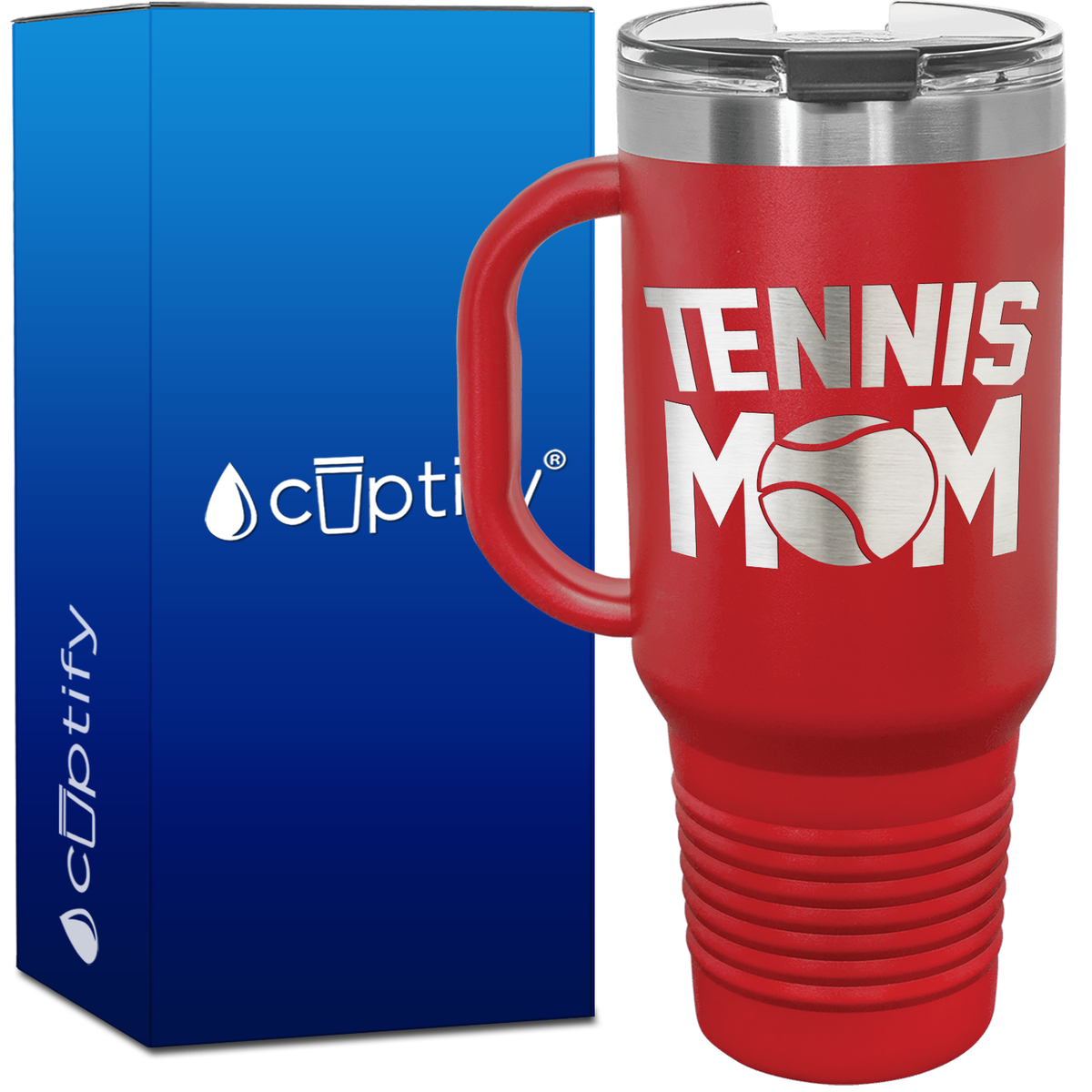 Tennis Mom with Ball 40oz Tennis Travel Mug