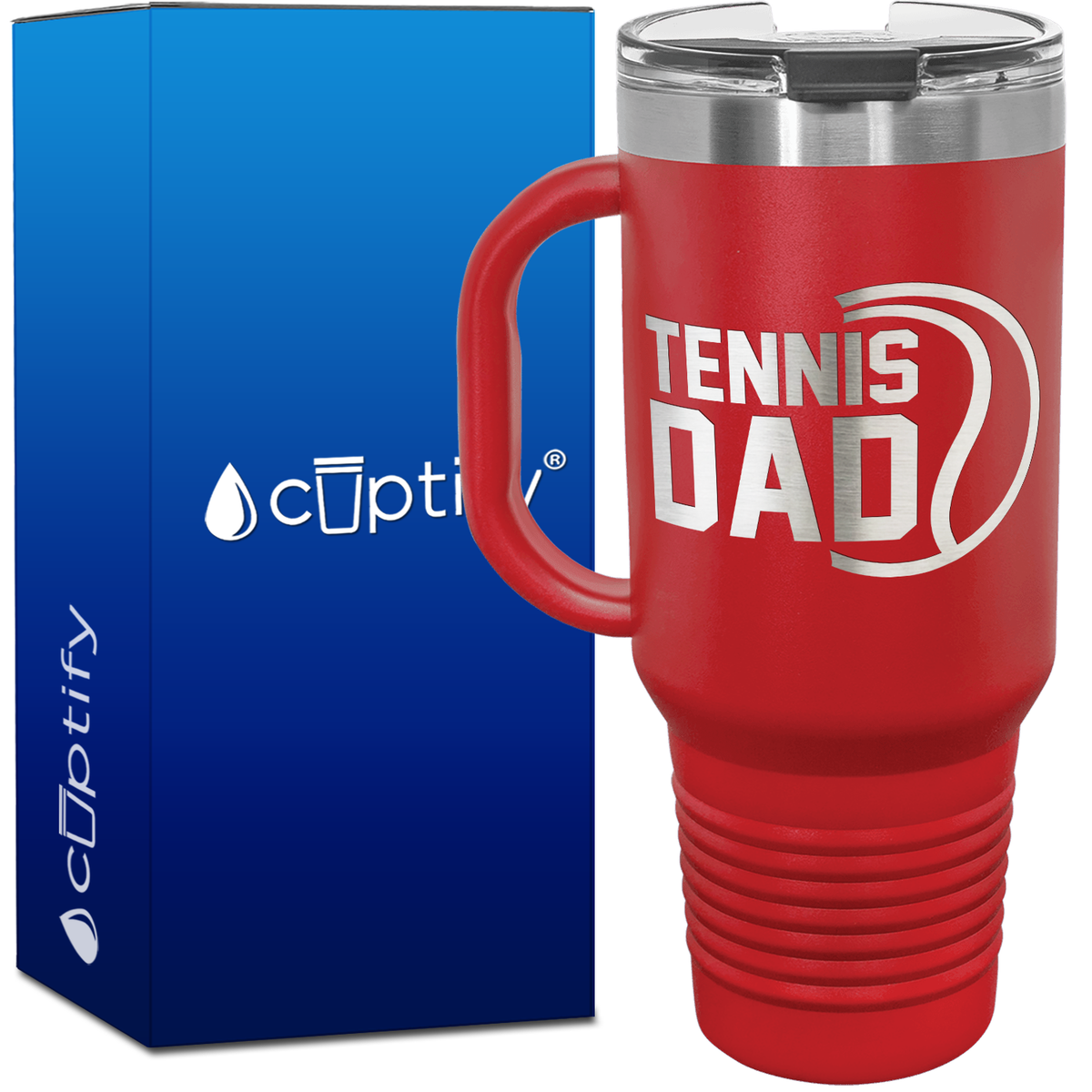Tennis Dad with Ball 40oz Tennis Travel Mug
