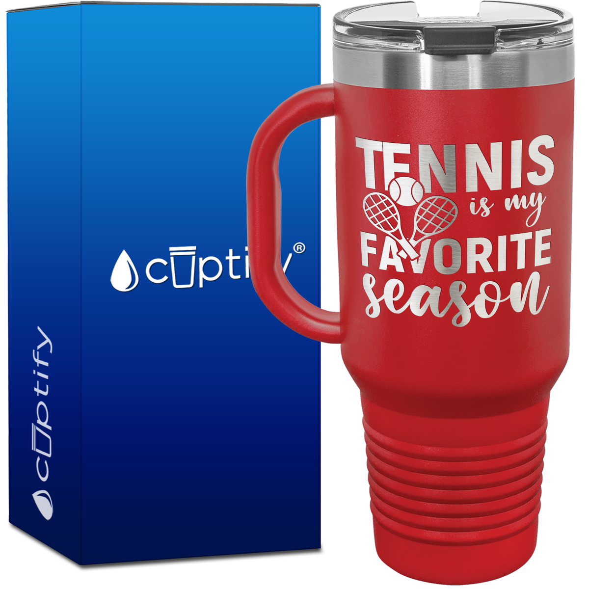 Tennis is My Favorite Season with Rackets 40oz Tennis Travel Mug
