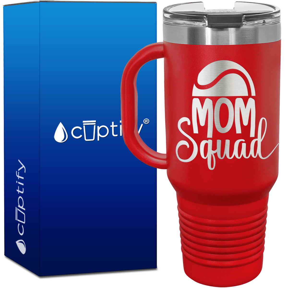 Mom Squad Tennis with Half Ball 40oz Tennis Travel Mug