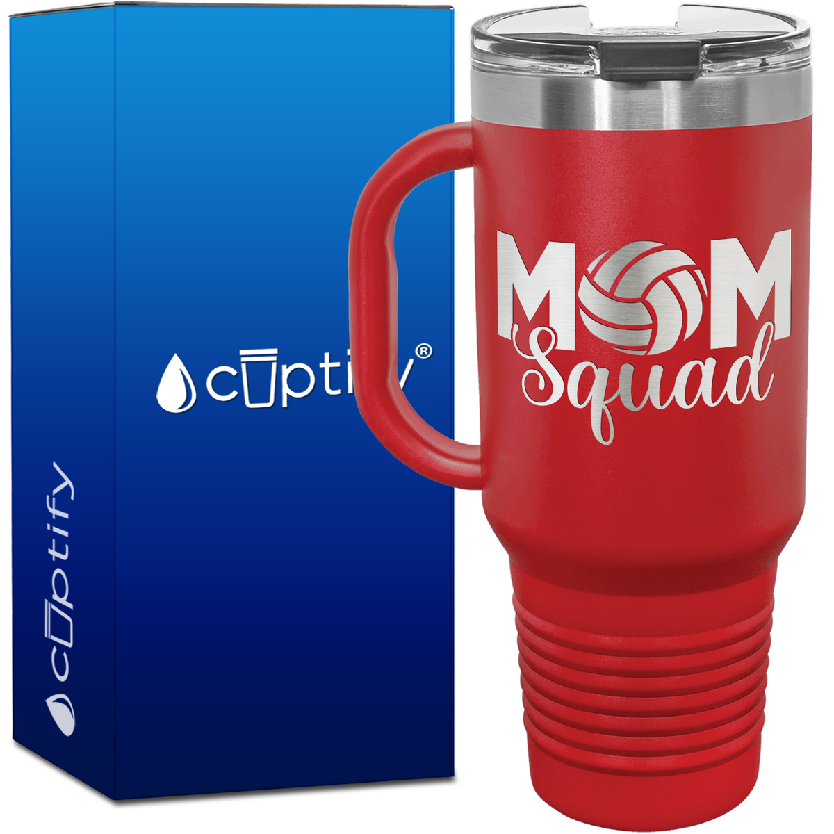 Mom Squad 40oz Volleyball Travel Mug