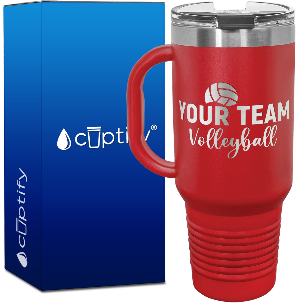 Personalized Team Name Volleyball 40oz Volleyball Travel Mug