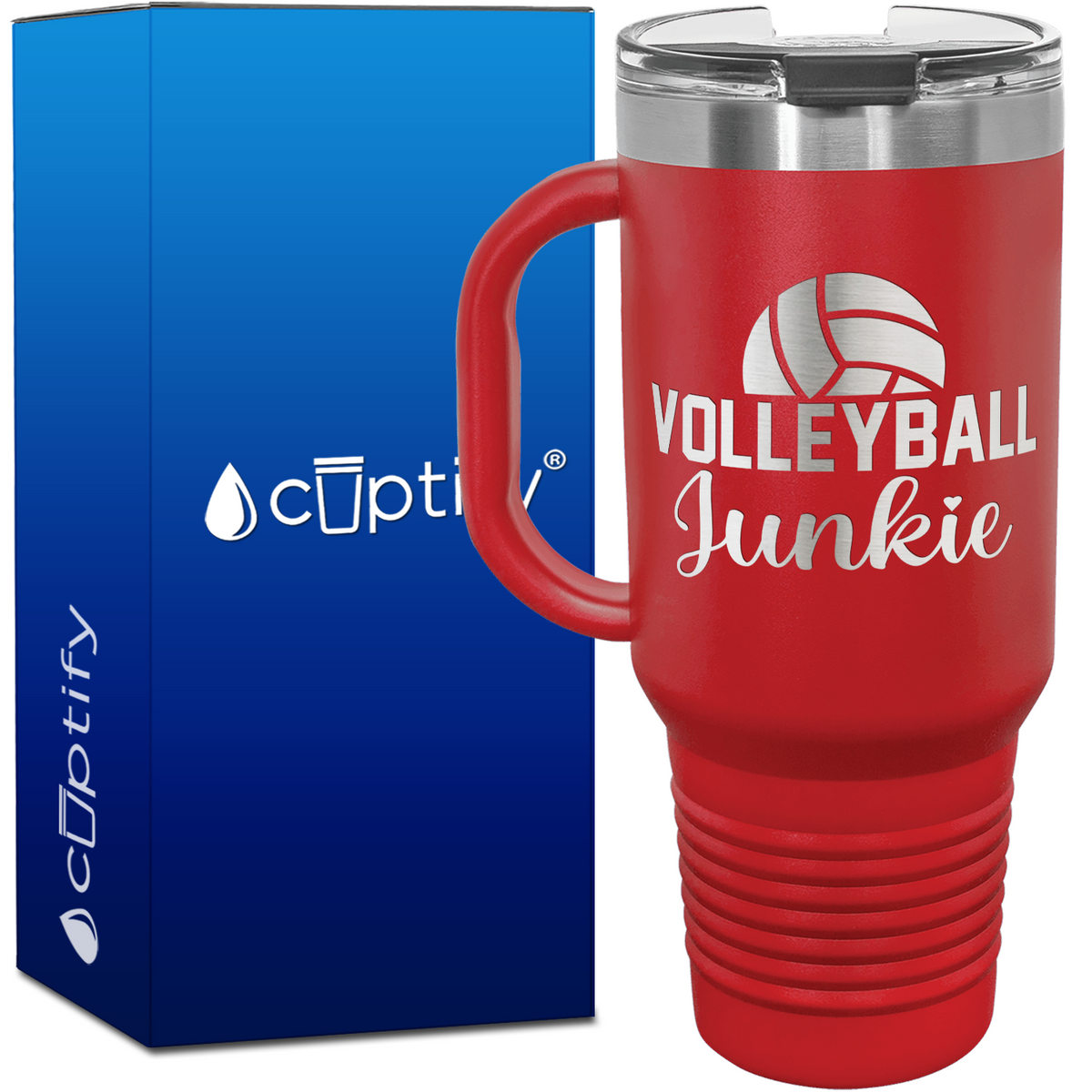 Volleyball Junkie 40oz Volleyball Travel Mug