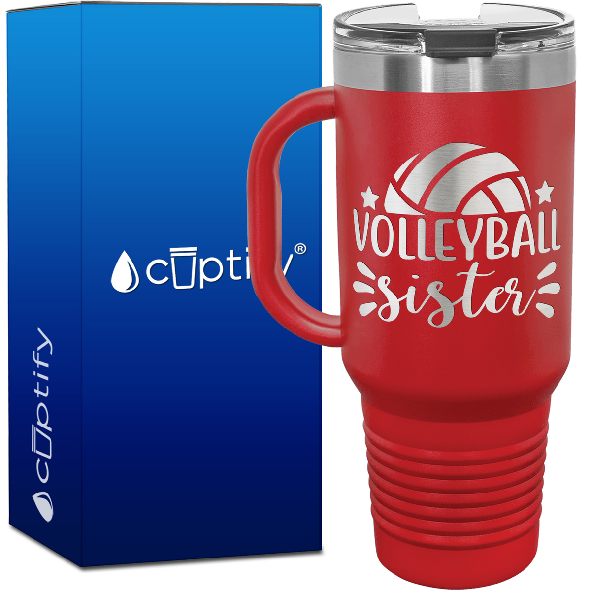 Volleyball Sister 40oz Volleyball Travel Mug