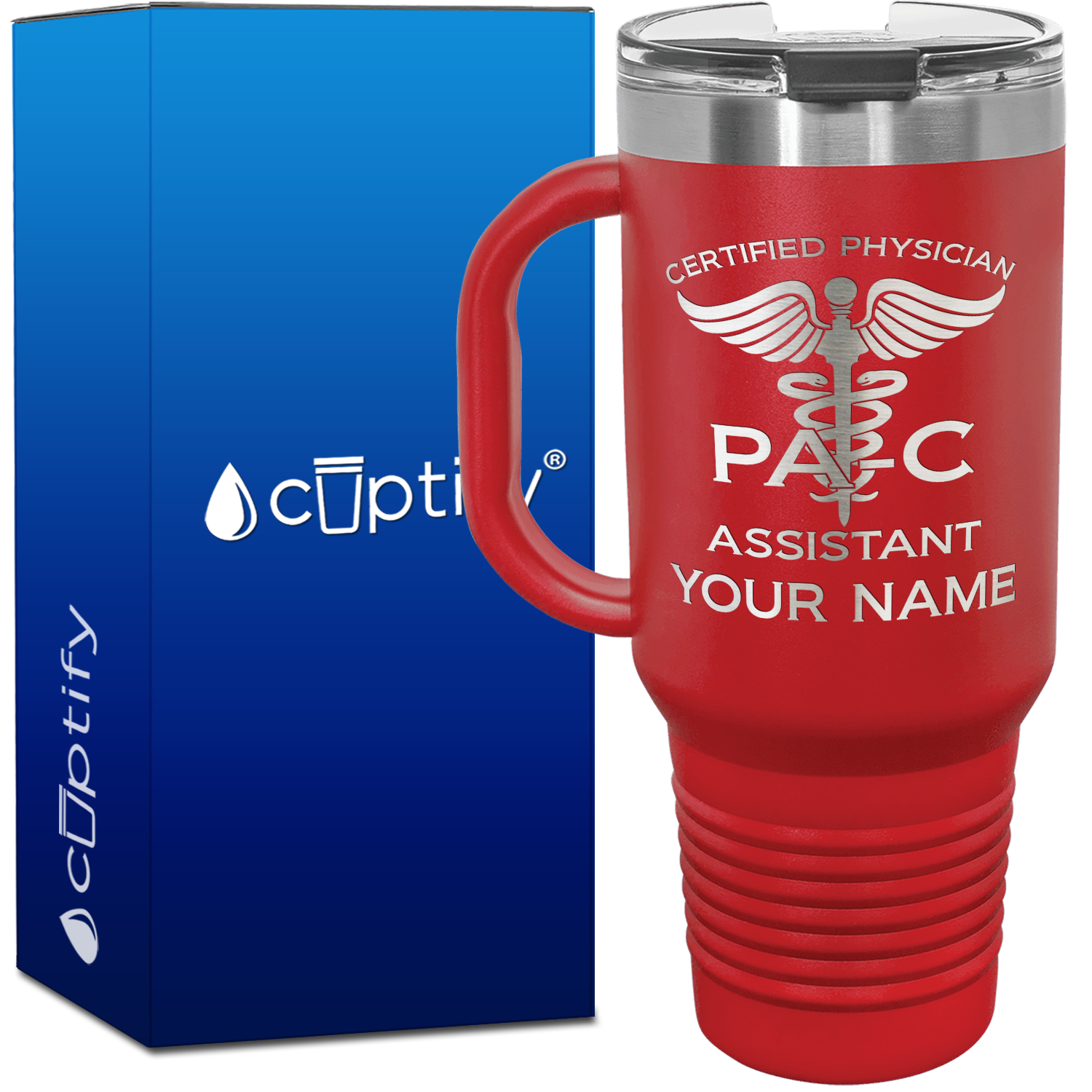 Personalized PA-C Certified Physician Assistant 40oz Medical Travel Mug