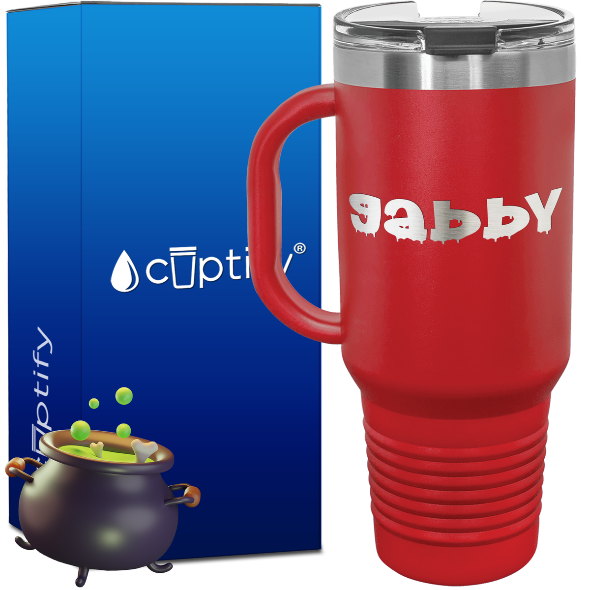 Personalized Haunted Font Style 40oz Halloween Travel Mug