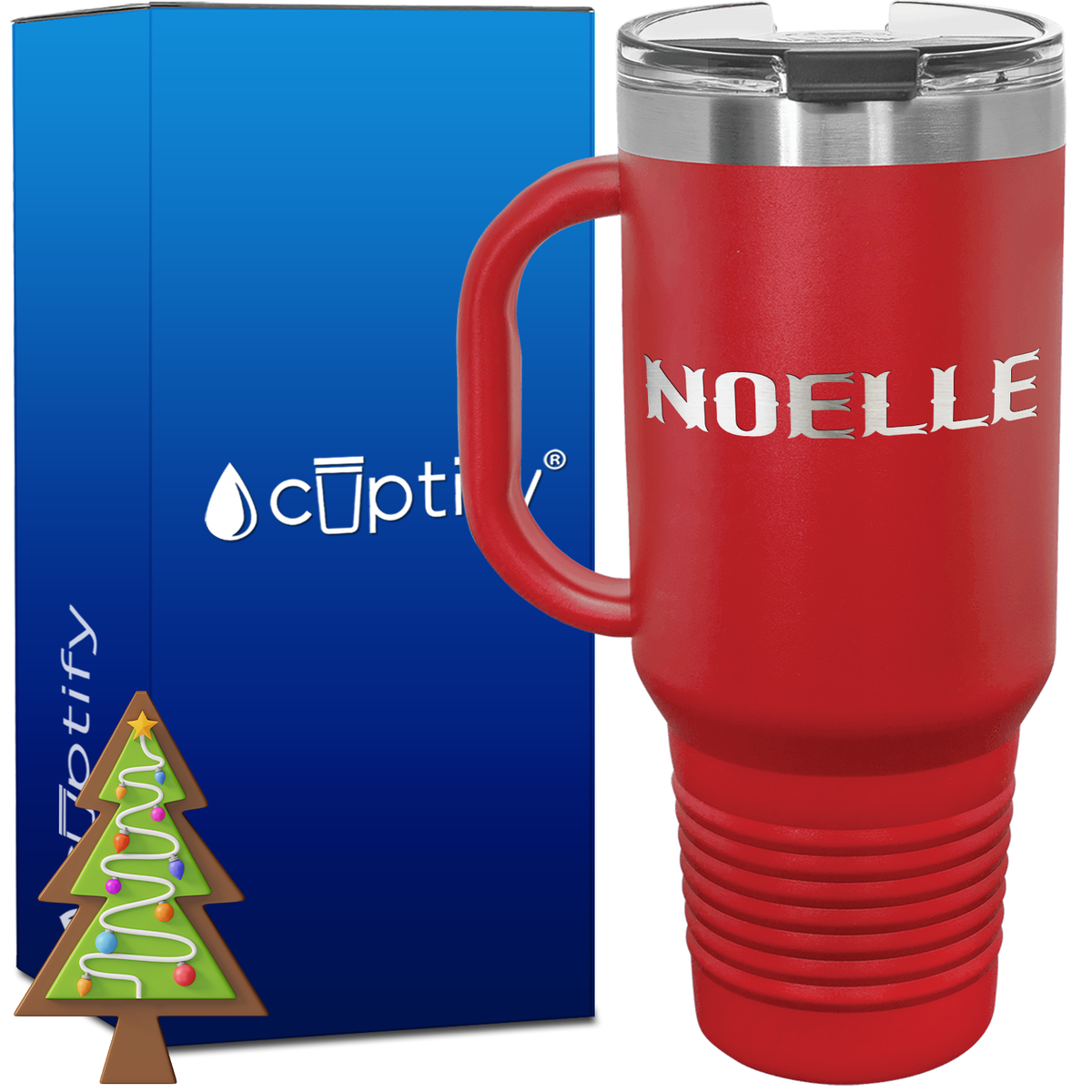 Personalized Claus Font Style 40oz Christmas Travel Mug