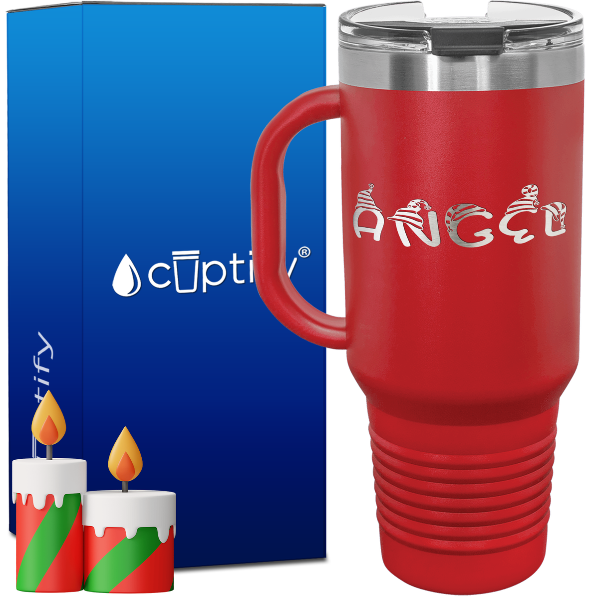 Personalized Elfen Font Style 40oz Christmas Travel Mug