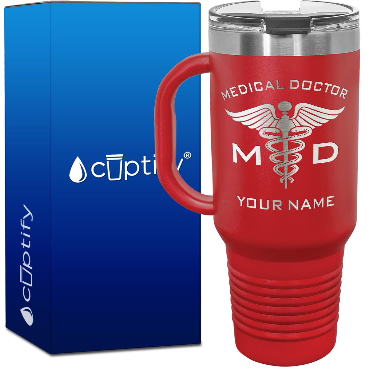 Personalized MD Medical Doctor 40oz Medical Travel Mug