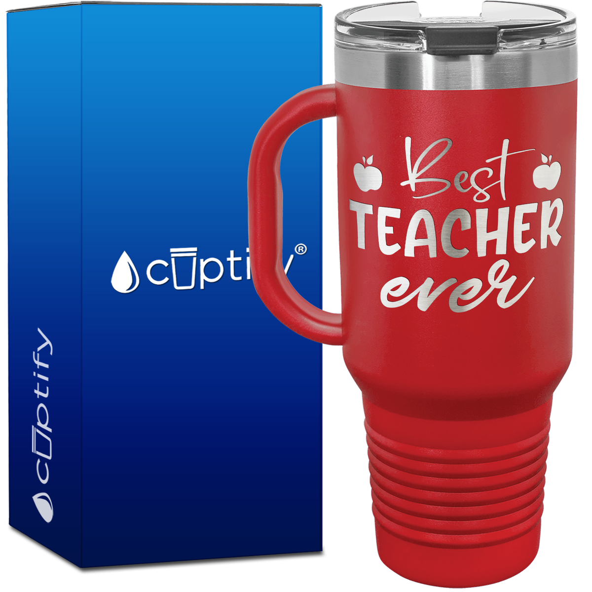 Best Teacher Ever with Apples 40oz Teacher Travel Mug