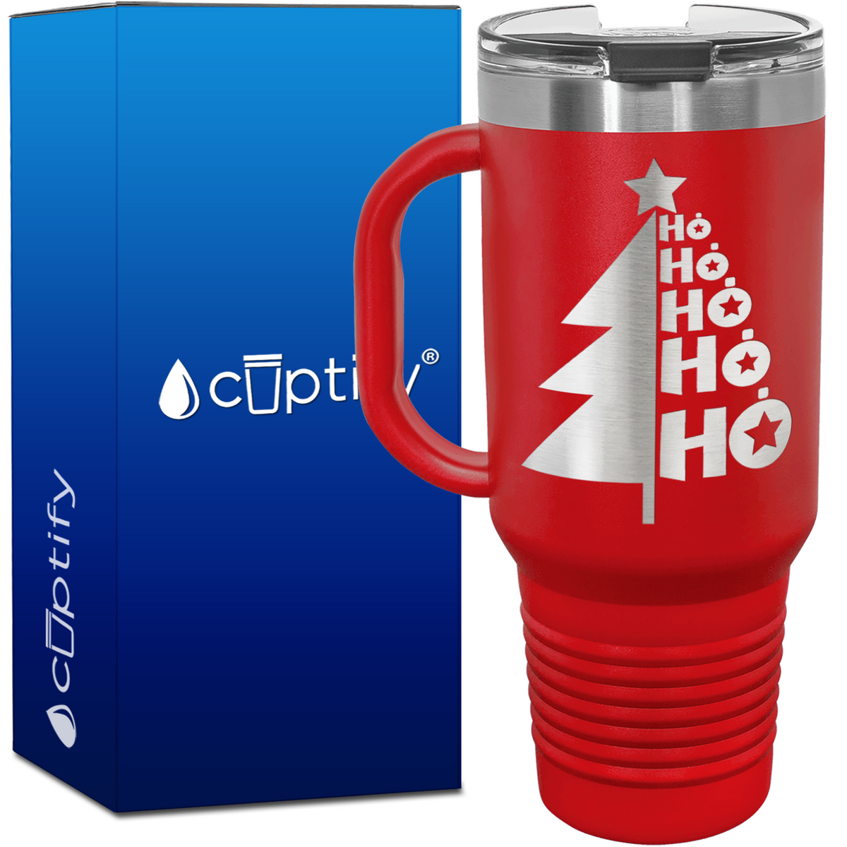 Ho Ho Ho Christmas Tree 40oz Travel Mug