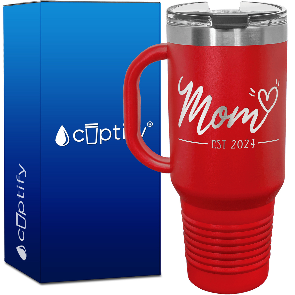 Mom Heart Established 40oz Mom Travel Mug
