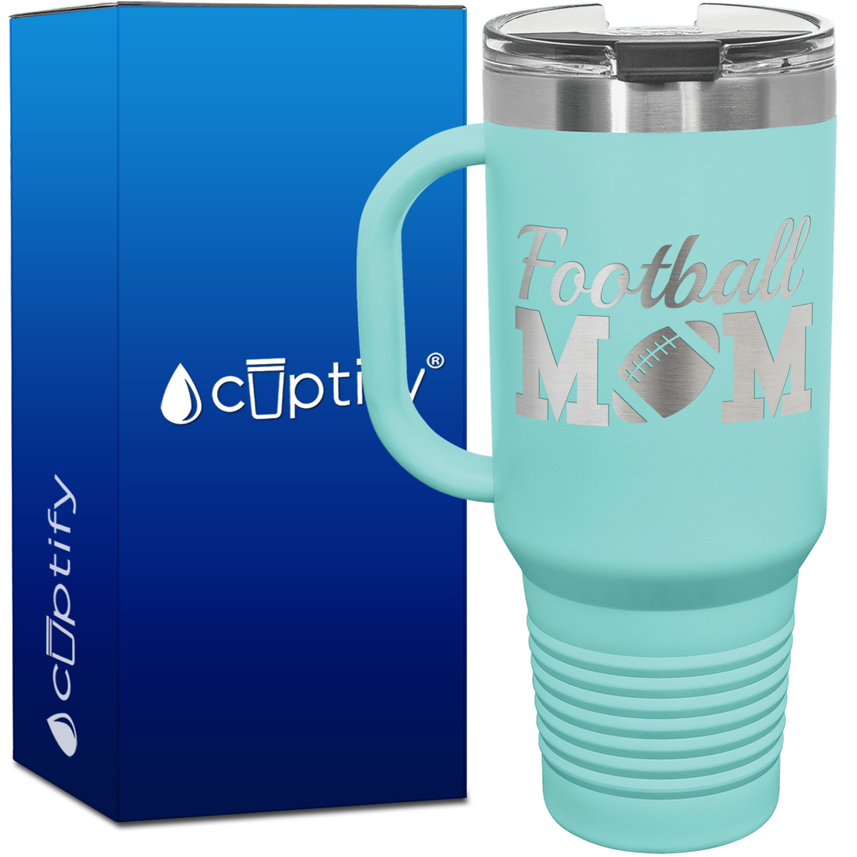 Football Mom 40oz Mom Travel Mug