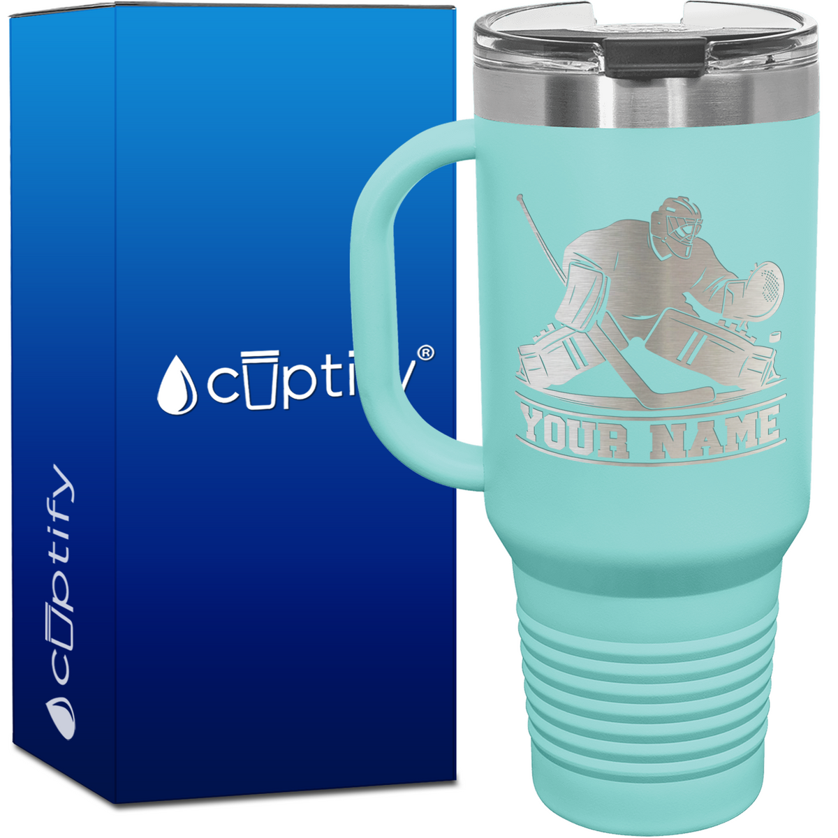 Personalized Hockey Goalie 40oz Travel Mug