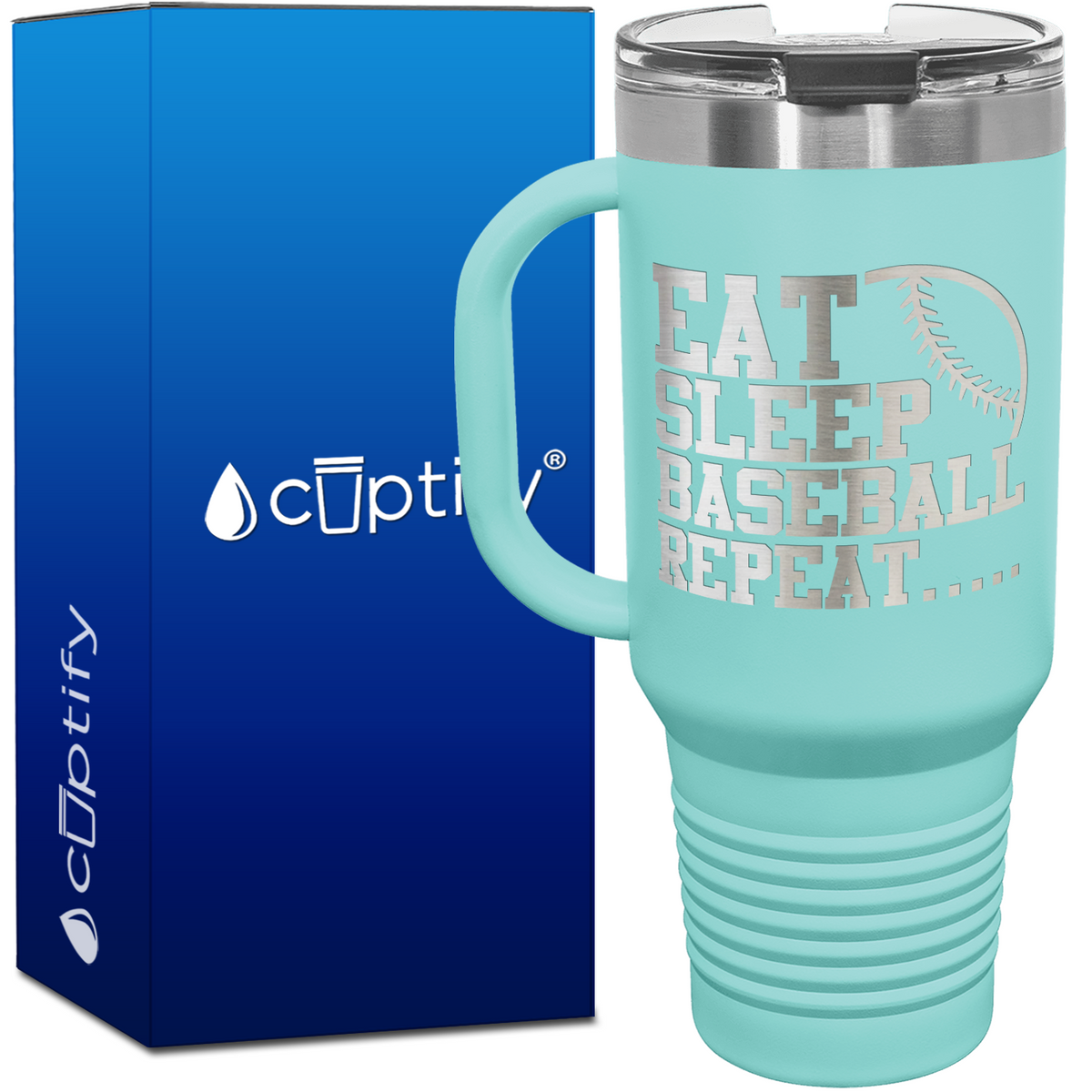 Eat Sleep Baseball Repeat 40oz Baseball Travel Mug