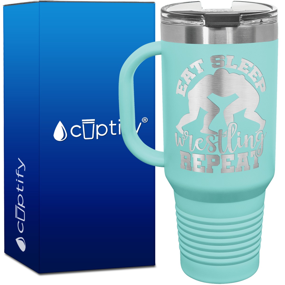 Eat Sleep Wrestling Repeat Wrestlers 40oz Travel Mug