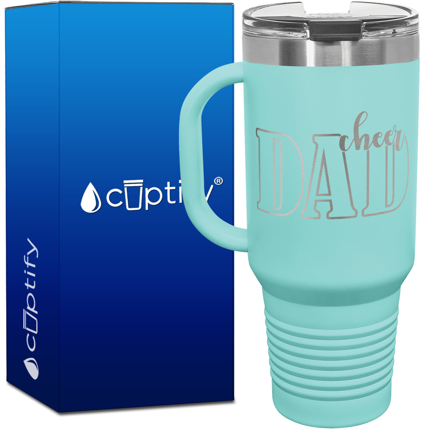 Cheer Dad Outline 40oz Cheer Travel Mug