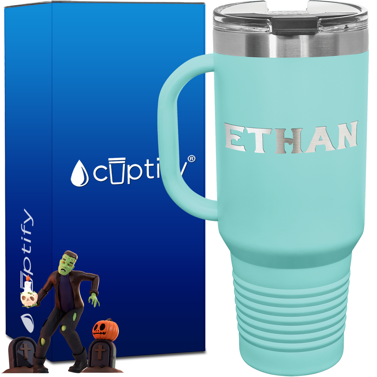 Personalized Grim Font Style 40oz Halloween Travel Mug