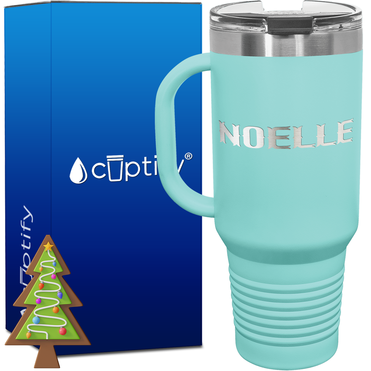 Personalized Claus Font Style 40oz Christmas Travel Mug