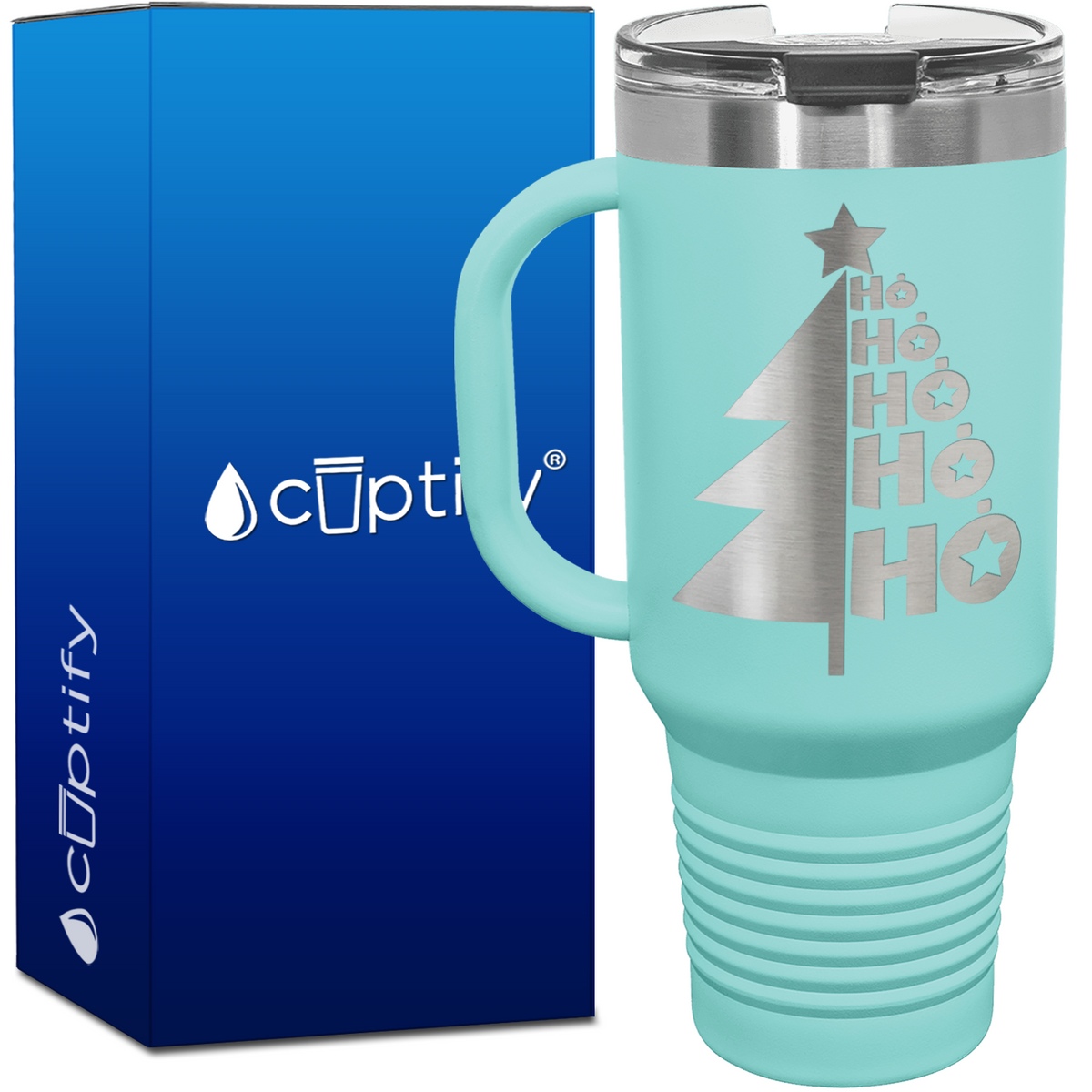 Ho Ho Ho Christmas Tree 40oz Travel Mug