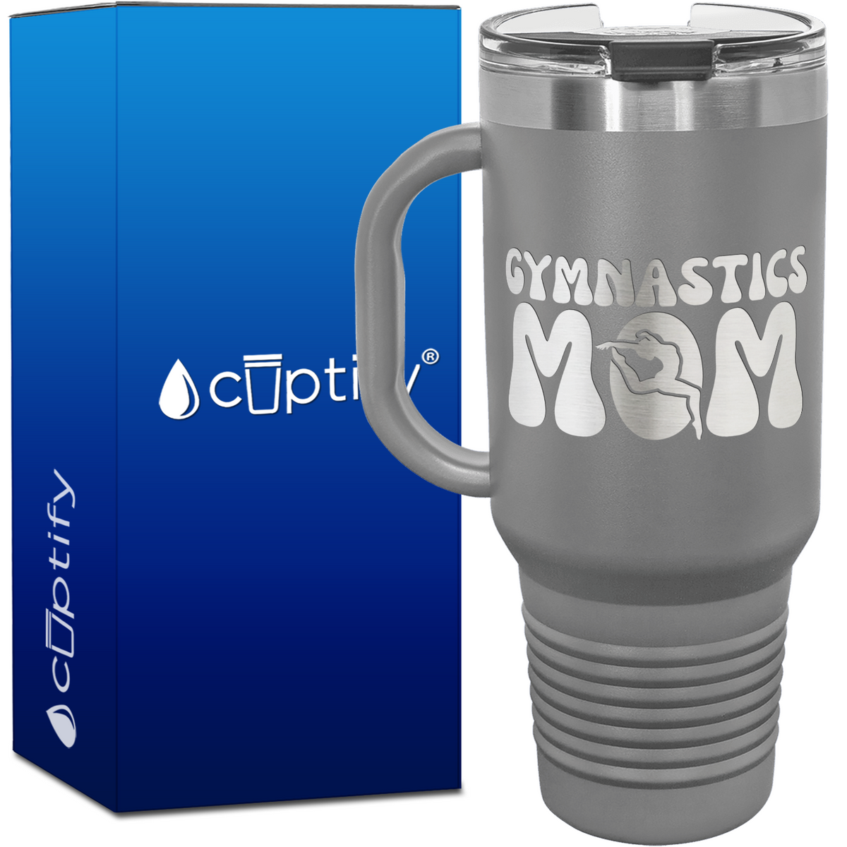Gymnastics Mom with Silhouette 40oz Gymnastics Travel Mug
