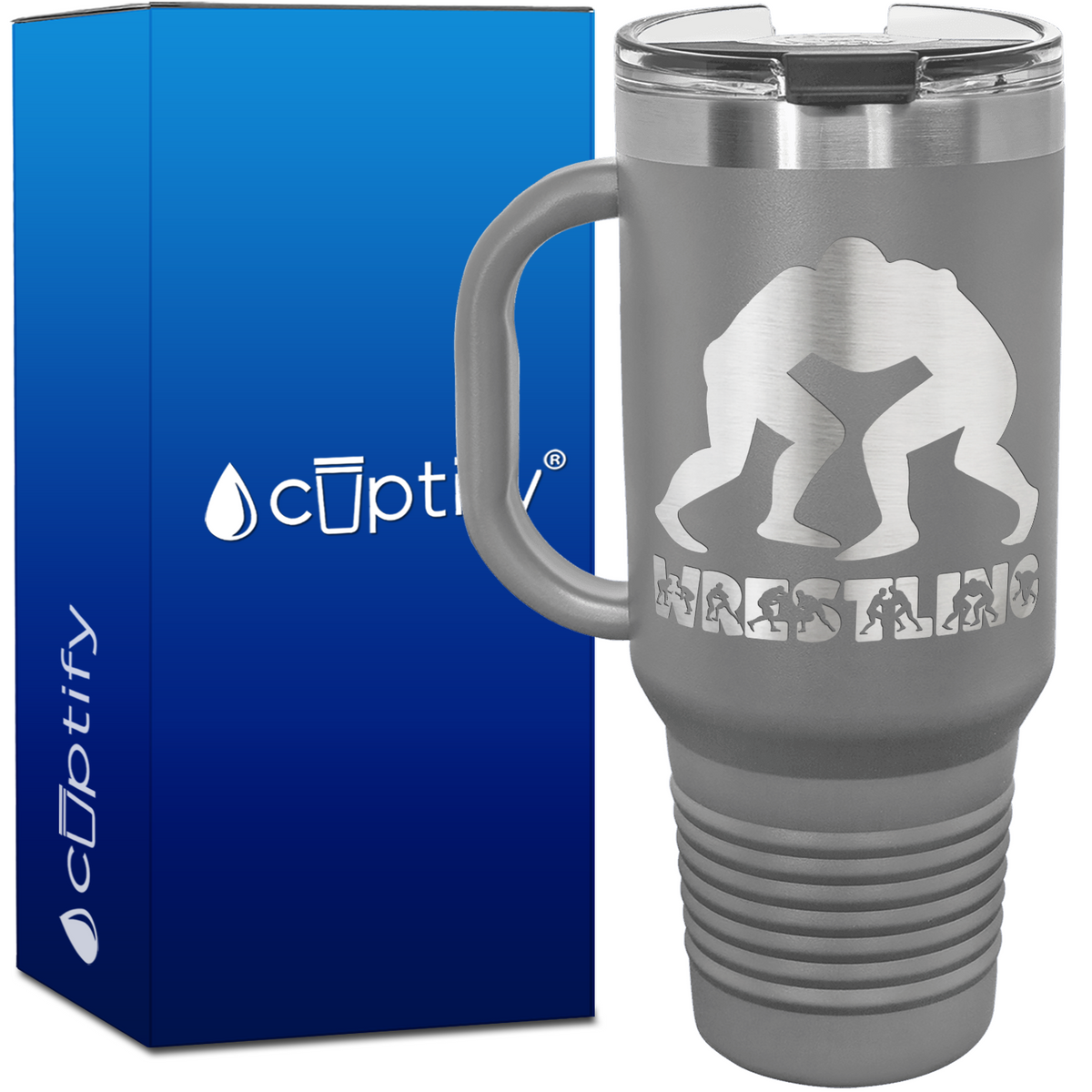 Personalized Wrestling 40oz Travel Mug