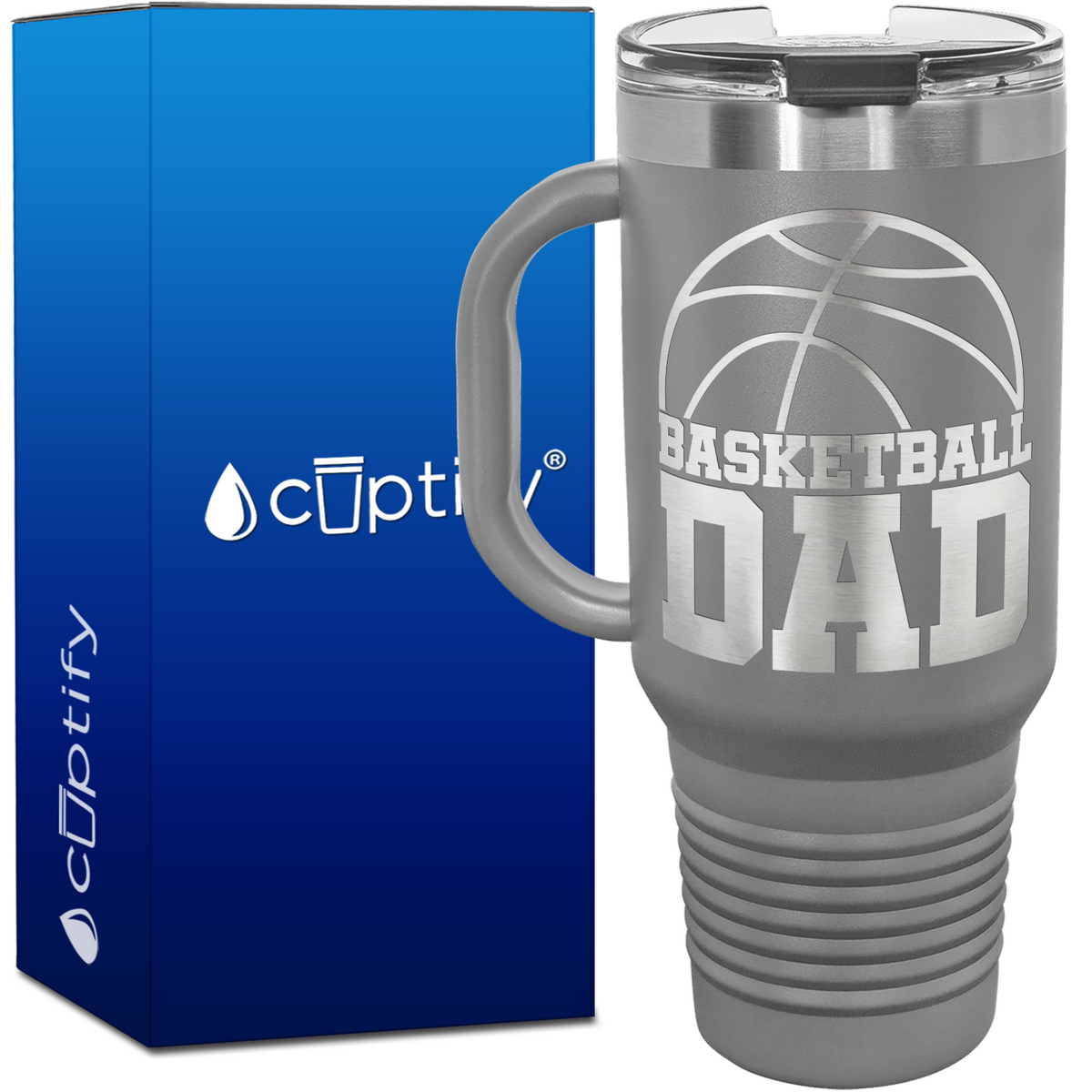 Basketball Dad 40oz Basketball Travel Mug