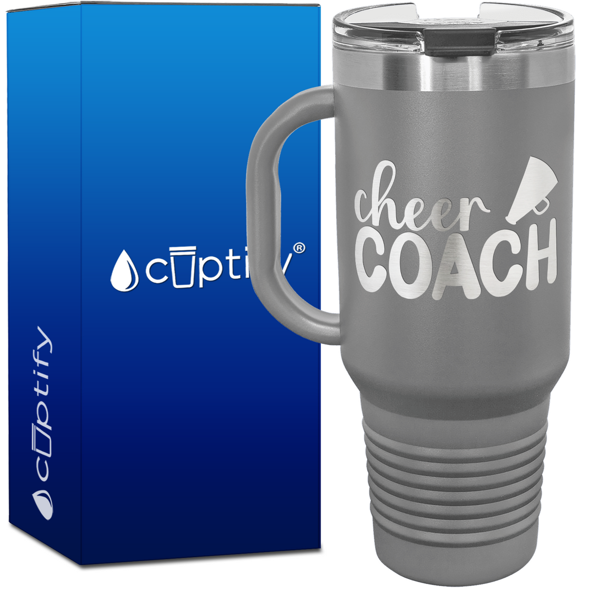 Cheer Coach with Megaphone 40oz Cheer Travel Mug