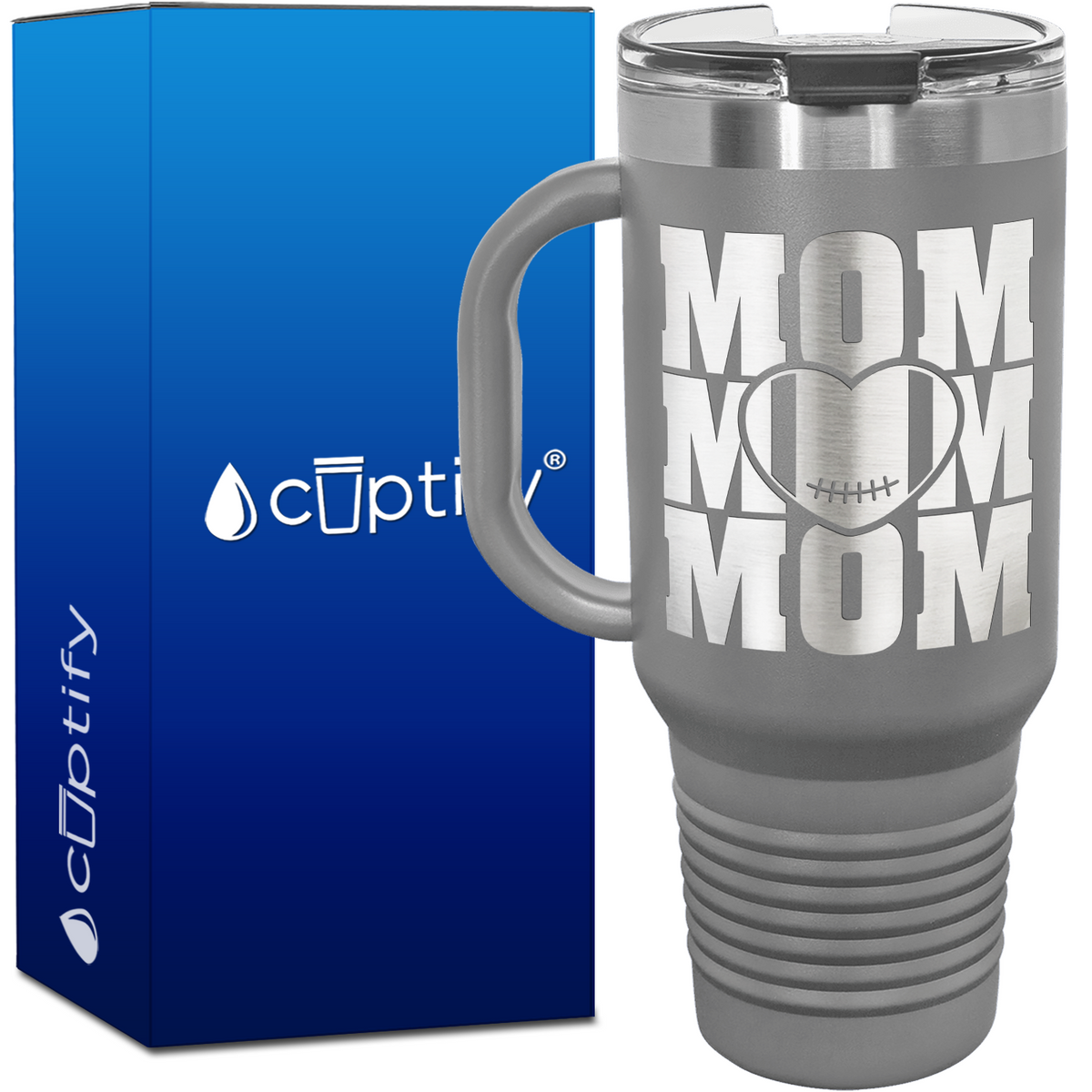 Mom Mom Mom Football 40oz Football Travel Mug