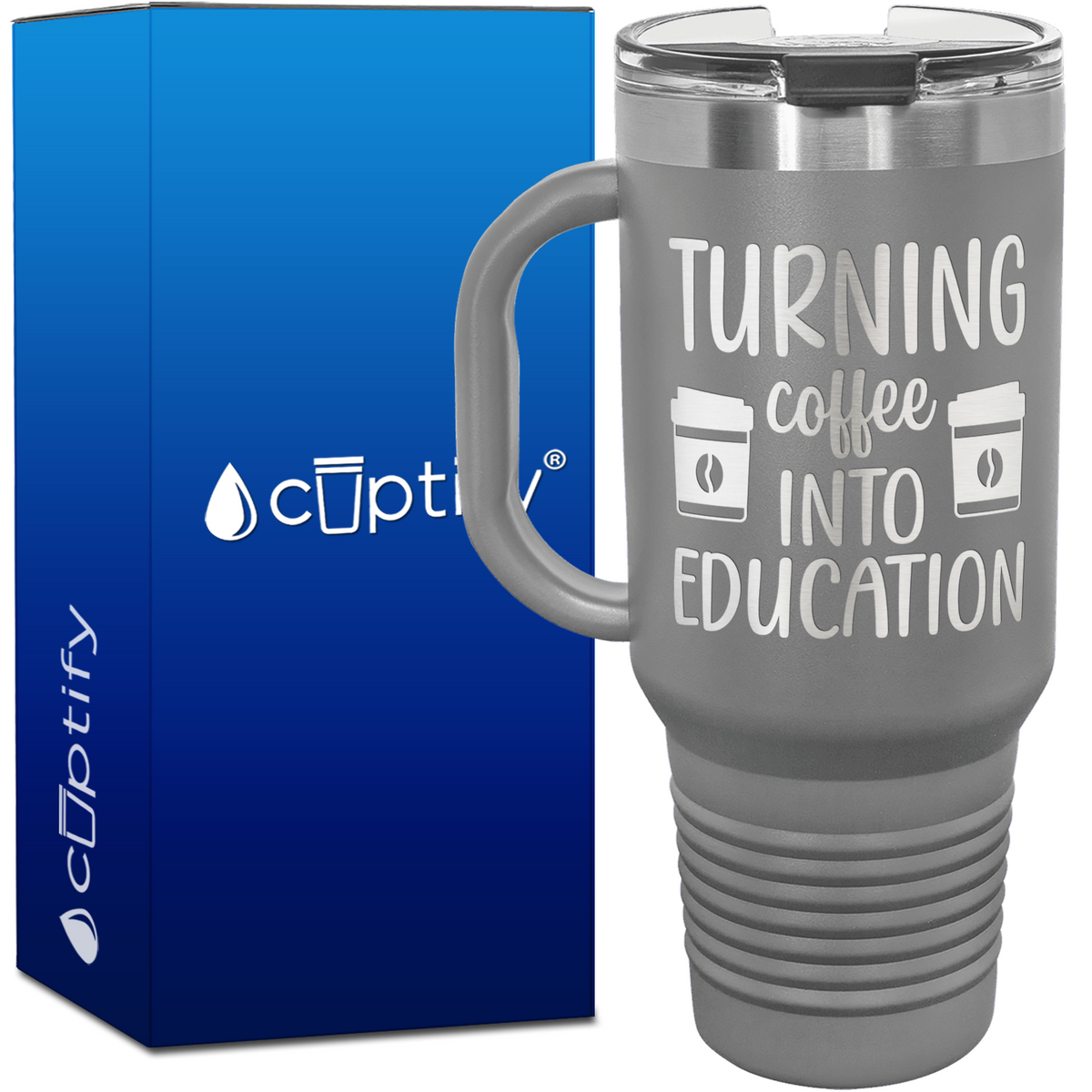 Turning Coffee into Education 40oz Teacher Travel Mug
