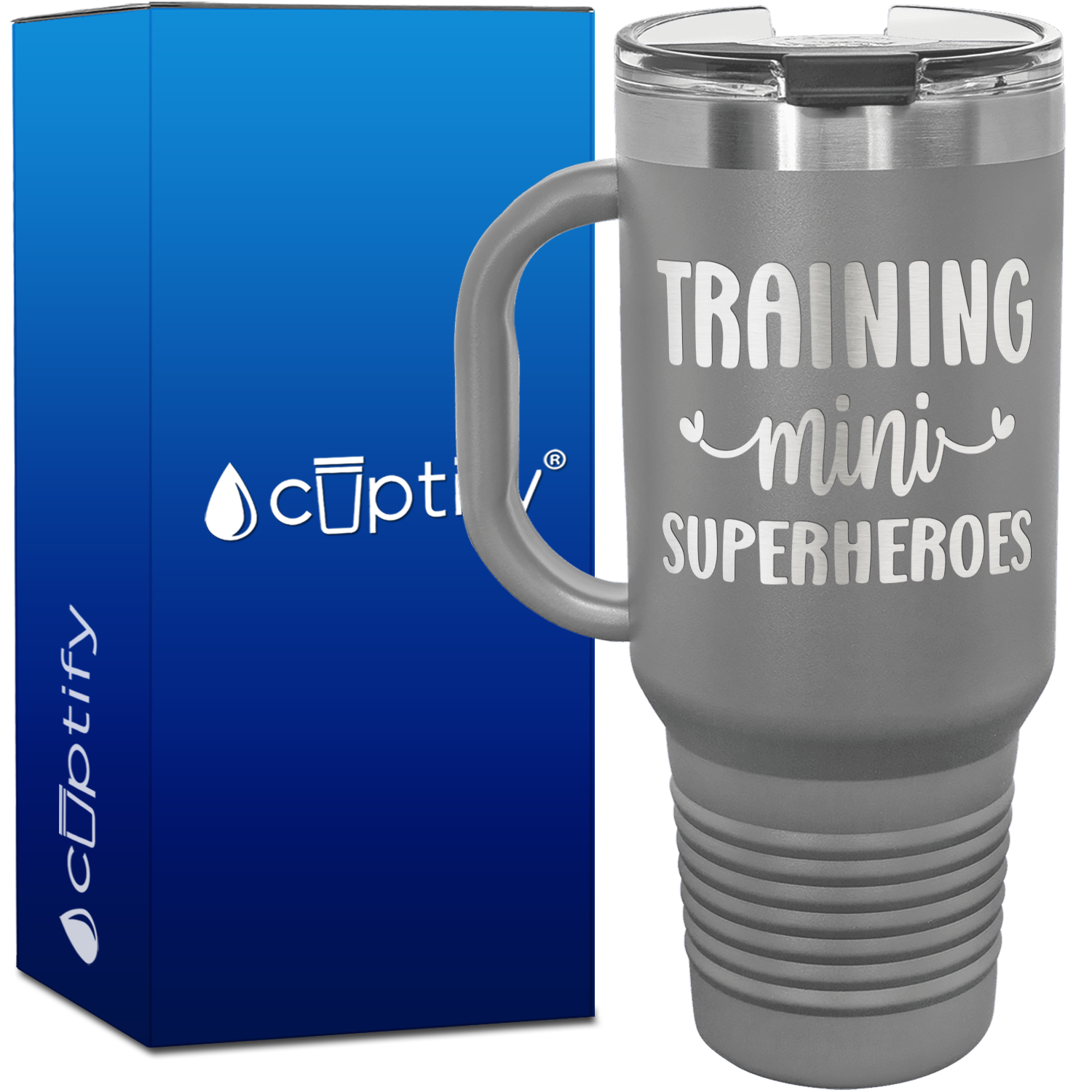 Training Mini Superheroes 40oz Teacher Travel Mug