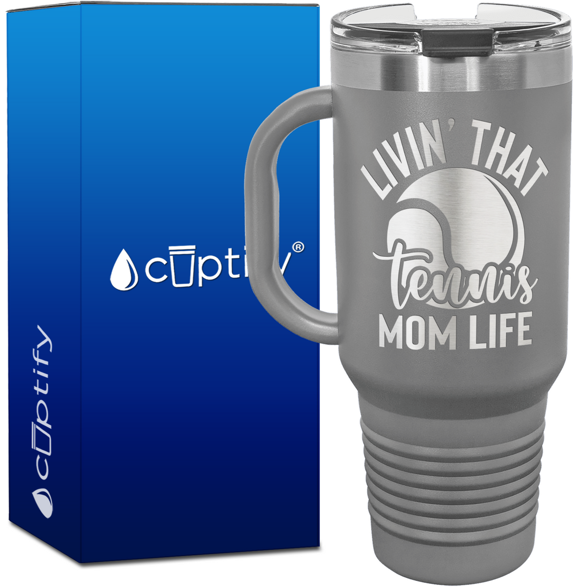 Livin' that Tennis Mom Life 40oz Tennis Travel Mug