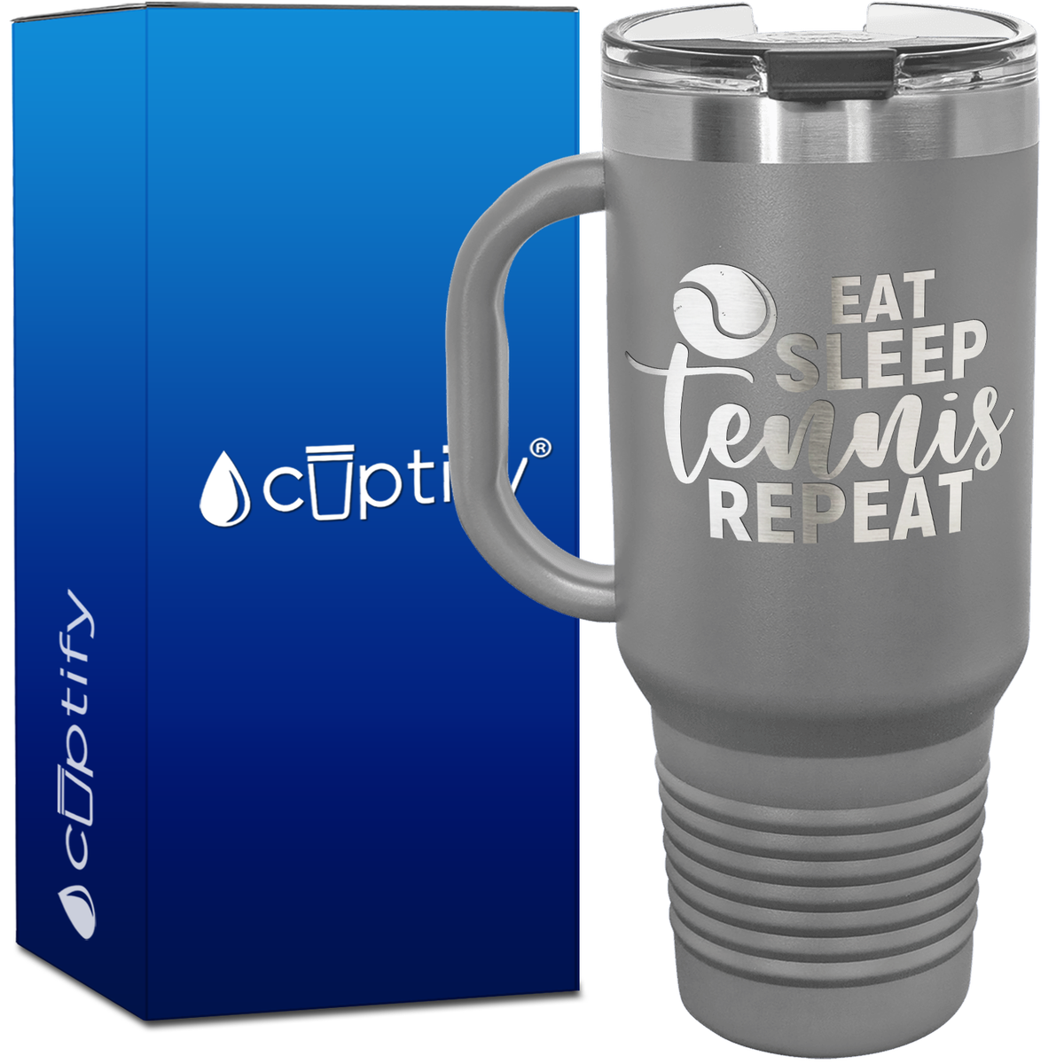 Eat Sleep Tennis Repeat 40oz Tennis Travel Mug