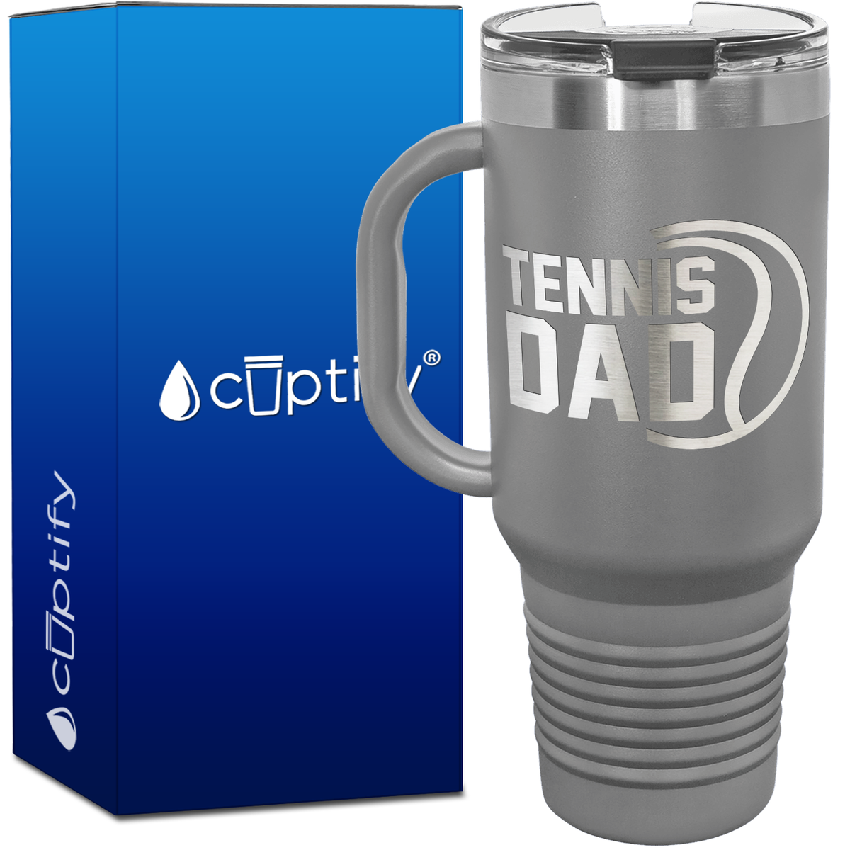 Tennis Dad with Ball 40oz Tennis Travel Mug