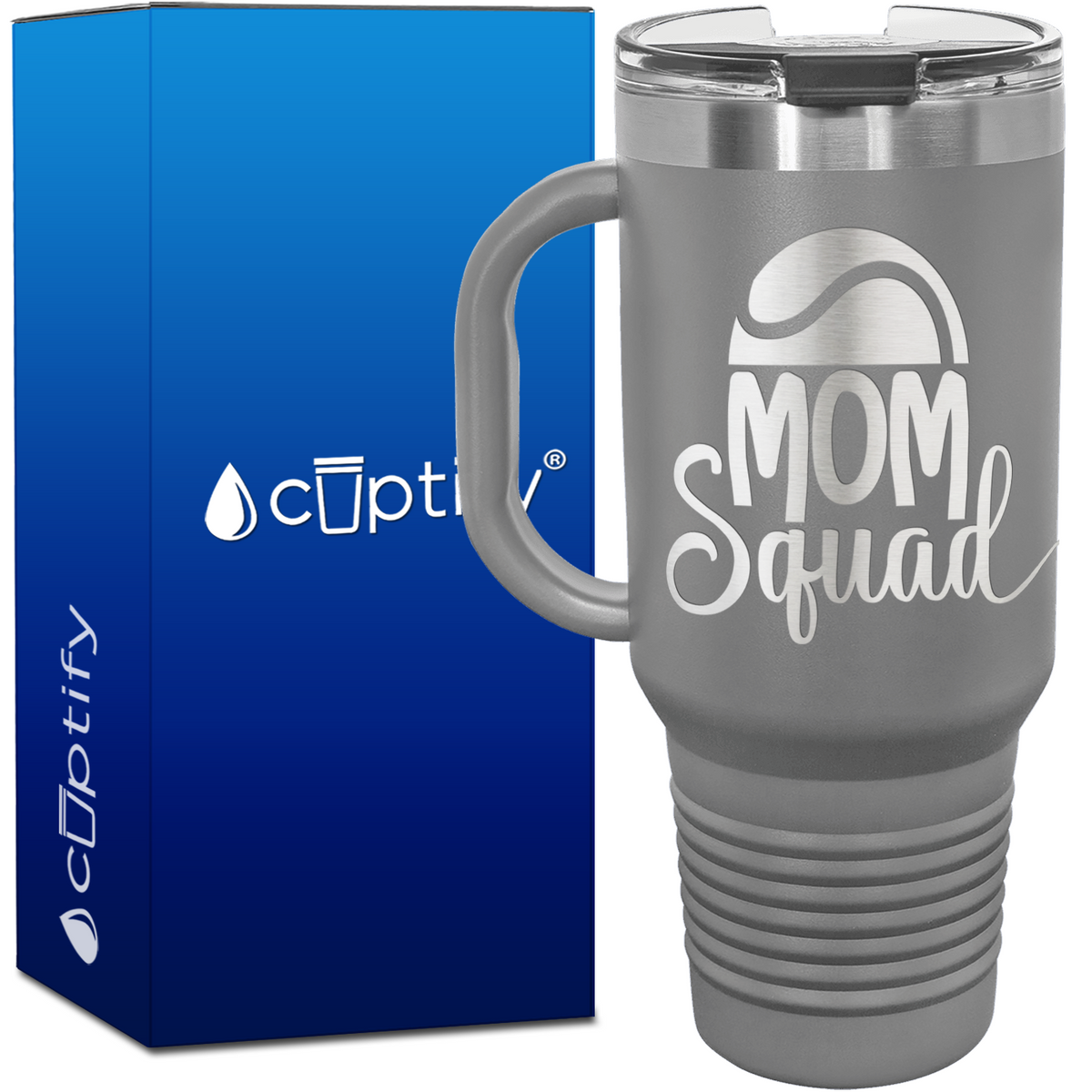 Mom Squad Tennis with Half Ball 40oz Tennis Travel Mug
