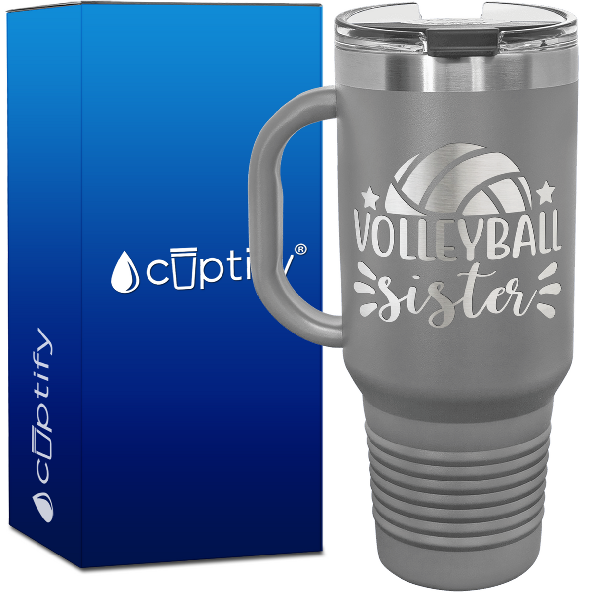 Volleyball Sister 40oz Volleyball Travel Mug