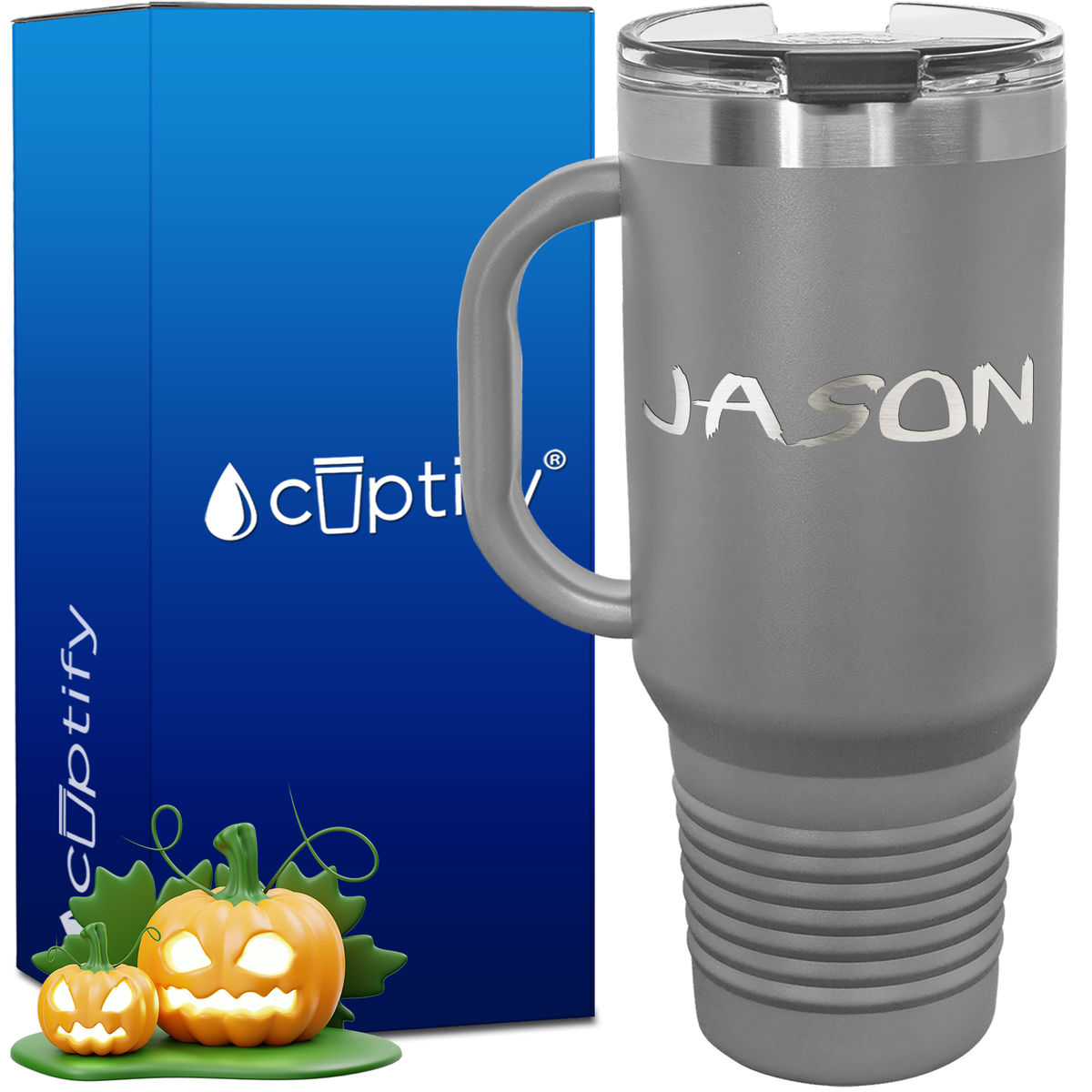 Personalized Scary Font Style 40oz Halloween Travel Mug