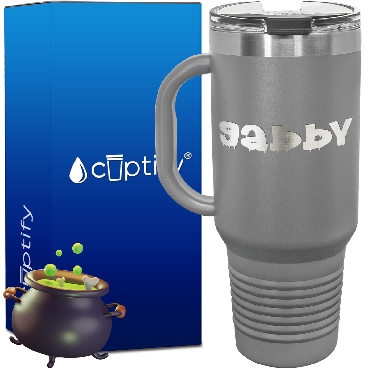 Personalized Haunted Font Style 40oz Halloween Travel Mug