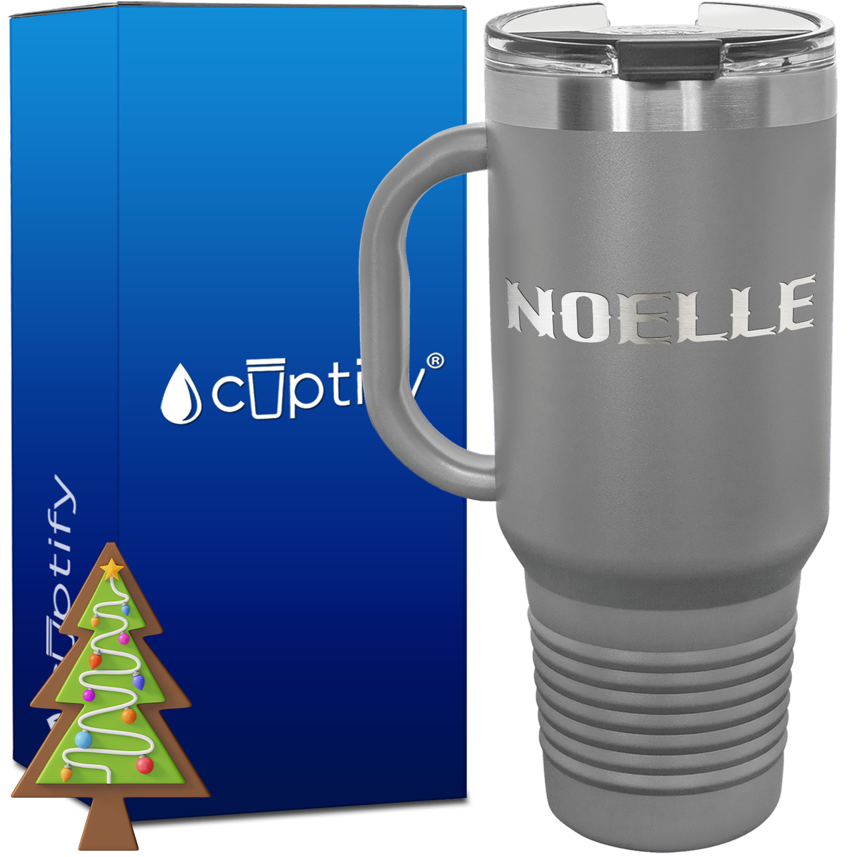 Personalized Claus Font Style 40oz Christmas Travel Mug