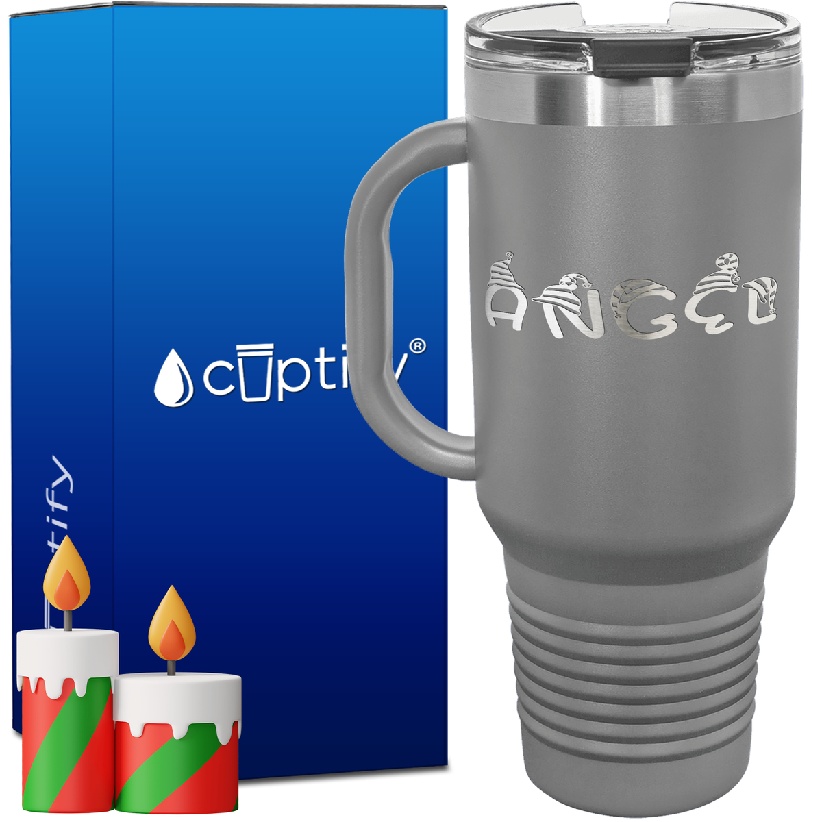 Personalized Elfen Font Style 40oz Christmas Travel Mug