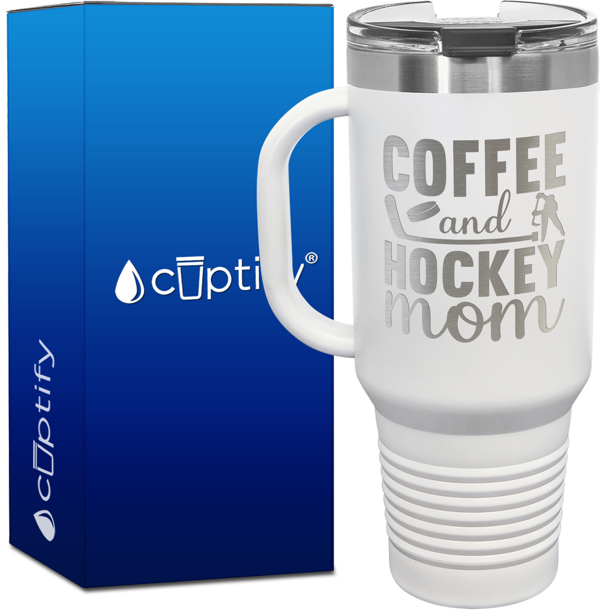 Coffee and Hockey Mom 40oz Travel Mug