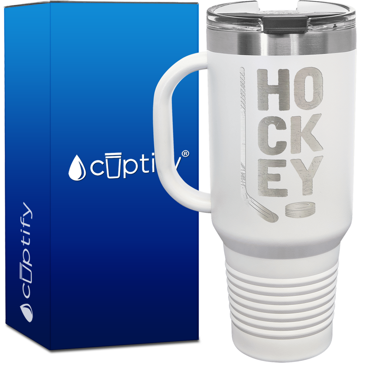 HO CK EY 40oz Hockey Travel Mug