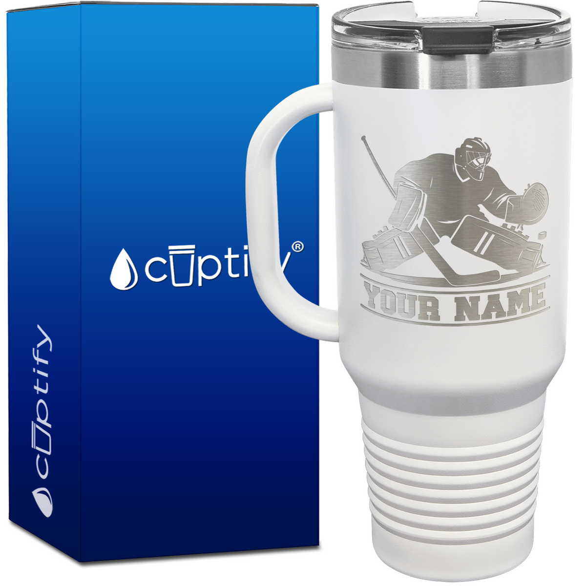 Personalized Hockey Goalie 40oz Travel Mug