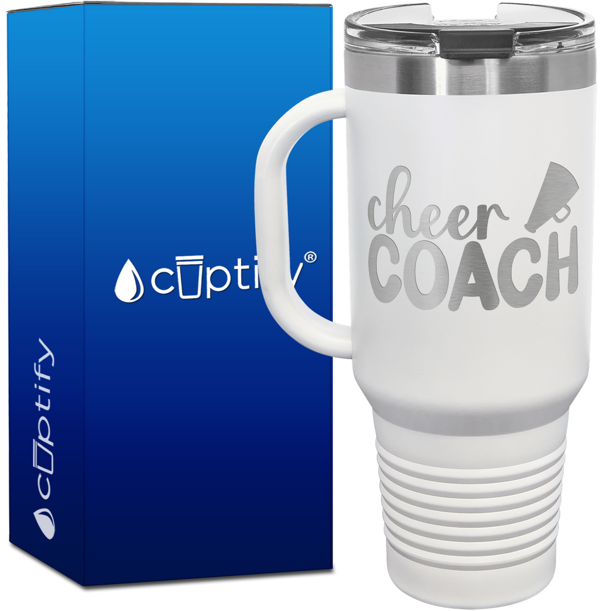 Cheer Coach with Megaphone 40oz Cheer Travel Mug